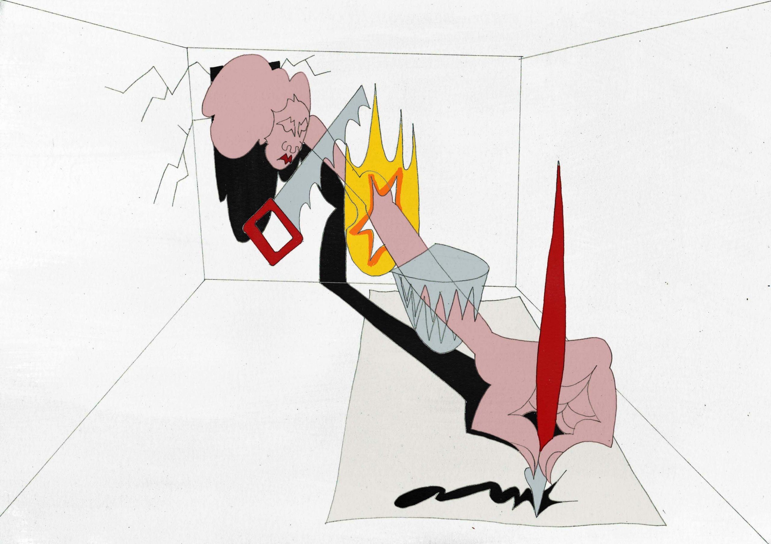Cartoon In Drei Dimensionen, Wo Ein Roter Fickt Mehr Männer