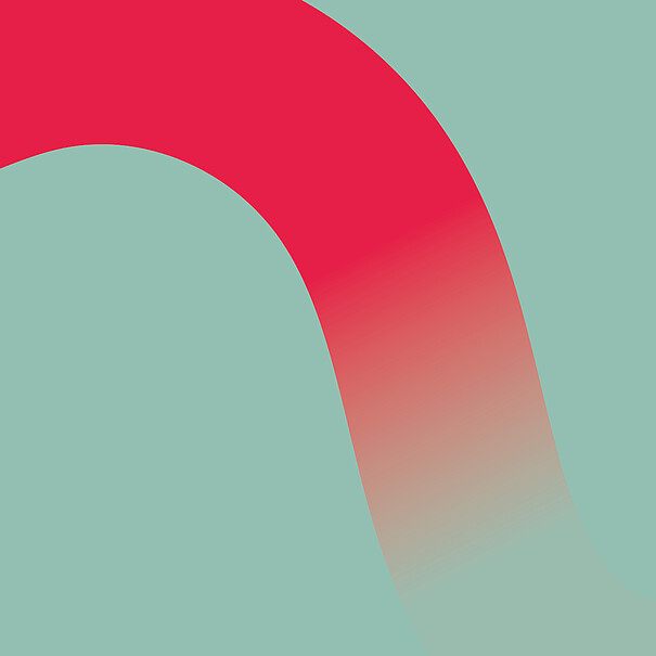 Abstrakte rote Form mit Verlauf auf mit grünem Hintergrund